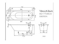 Cada Villeroy & Boch, Oberon, pentru inzidire, dreptunghiulara, 170 x 70 cm, alb alpin